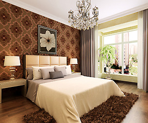 Stylish European bedroom 1883
