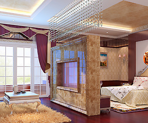 Stylish European bedroom 18101