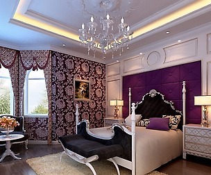 Stylish European bedroom 18324