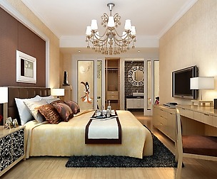 Stylish European bedroom 18361
