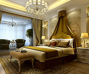 Warm and stylish bedroom 1813