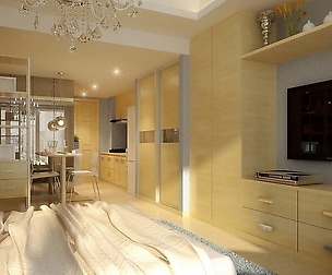 single apartment dining room bedroom 1802