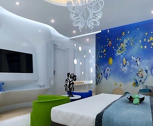 Stylish modern blue children bedroom 1816