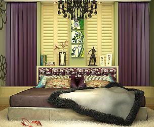 Stylish modern green bedroom 1826