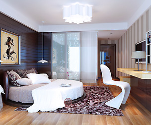 Stylish modern bedroom 1843