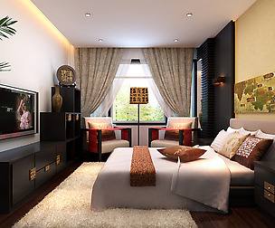 Chinese style retro bedroom 1810