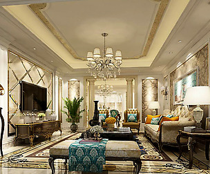 European-style living room design 65