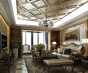 European-style living room design 66