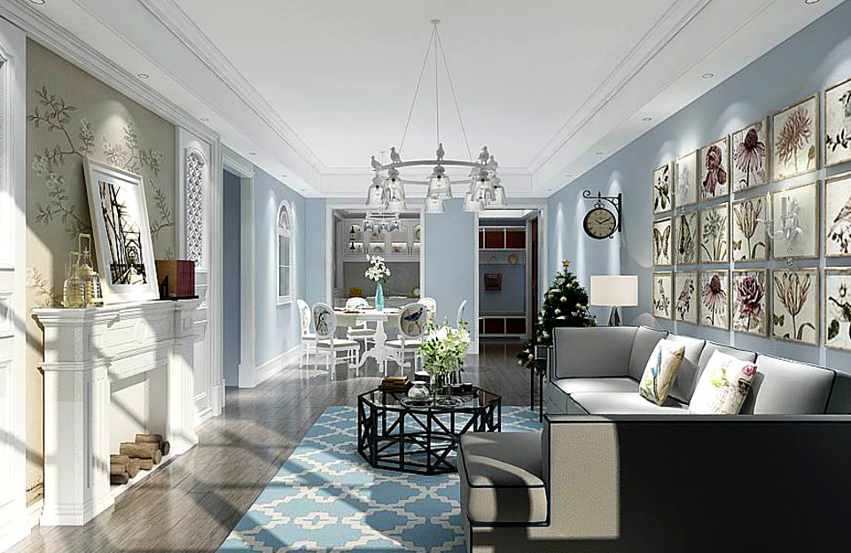 European-style living room design 74