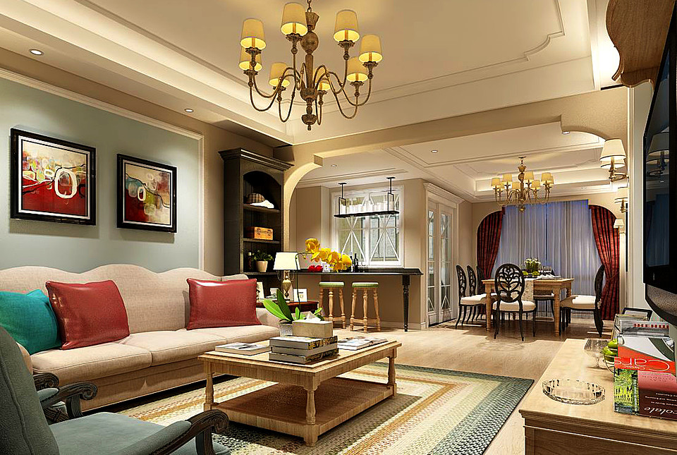 European-style living room design 86