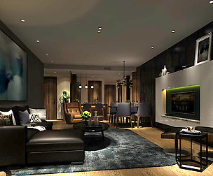 Stylish avant-garde living room design 157