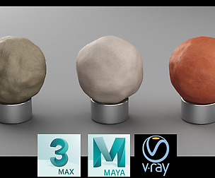 Vray Clay Materials for 3ds max and Maya