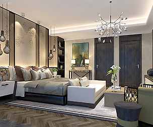 Deluxe master bedroom design  189