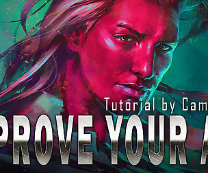 Digital portrait painting complete from start