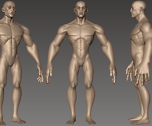 Stylized Male Athletic Hero sculpt with Base