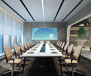 Conference room office reception hall 04