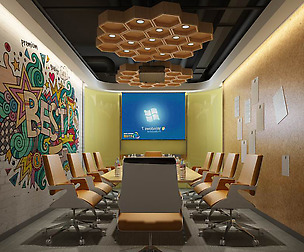 Conference room office reception hall 05