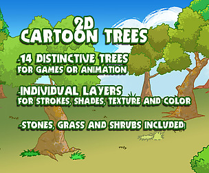 2D Cartoon Trees