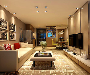 Stylish avant-garde living room design 123