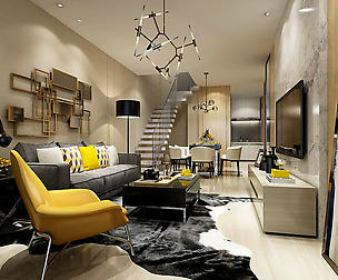 Stylish avant-garde living room design 132