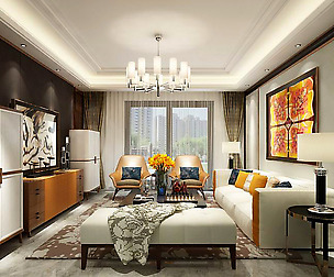 Stylish avant-garde living room design 142