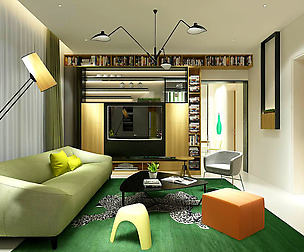Stylish avant-garde living room design 145
