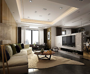 Stylish avant-garde living room design 148