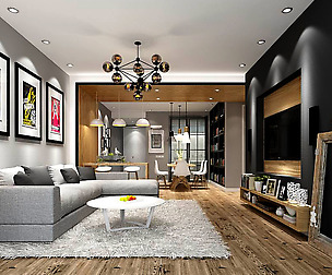 Stylish avant-garde living room design 163