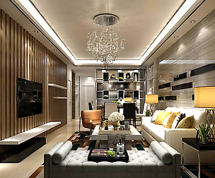 Stylish avant-garde living room design 165