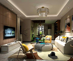 Stylish avant-garde living room design 171