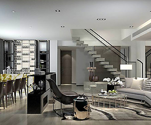 Stylish avant-garde living room design 192