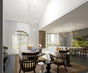 Stylish avant-garde living room design 199