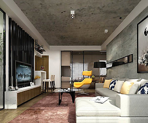 Stylish avant-garde living room design 99