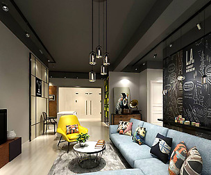 Stylish avant-garde living room design 112