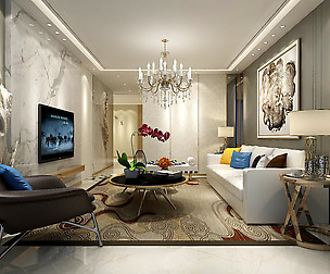 Stylish avant-garde living room design 117