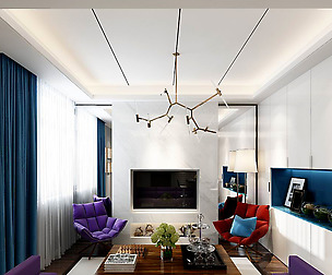 Stylish avant-garde living room design 131