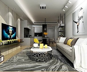 Stylish avant-garde living room design 134