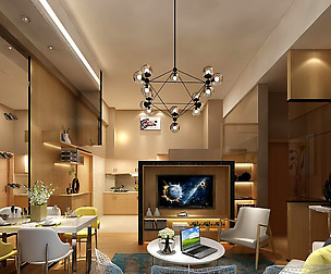 Stylish avant-garde living room design 147