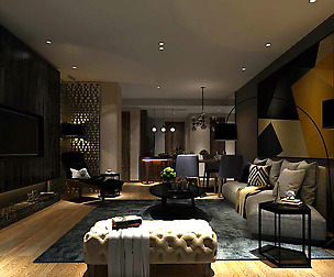 Stylish avant-garde living room design 155