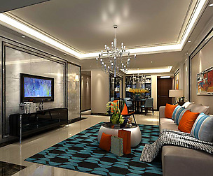 Stylish avant-garde living room design 156