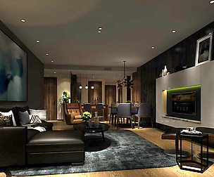 Stylish avant-garde living room design 157
