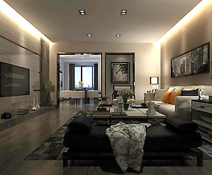 Stylish avant-garde living room design 166