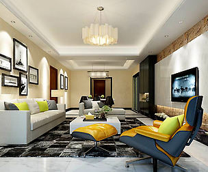 Stylish avant-garde living room design 172