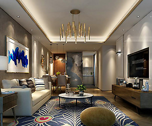 Stylish avant-garde living room design 175