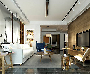 Stylish avant-garde living room design 176