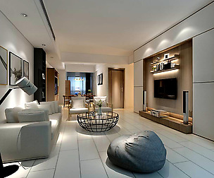 Stylish avant-garde living room design 181