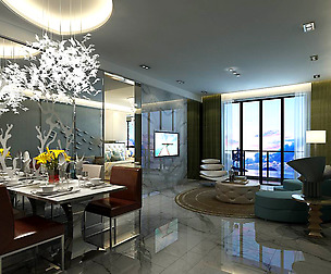 Stylish avant-garde living room design 195