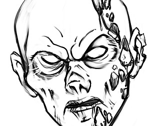 "Crusty" Zombie Digital Drawing Video