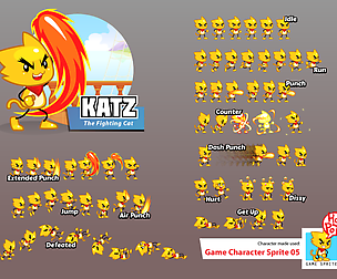 Katz The Fighting Cat Game Sprites