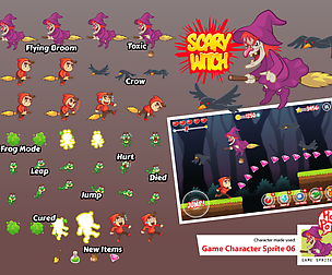 Scary Witch Game Sprites